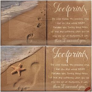 Ceramic "Footprints Poem" Coasters for Drinkd